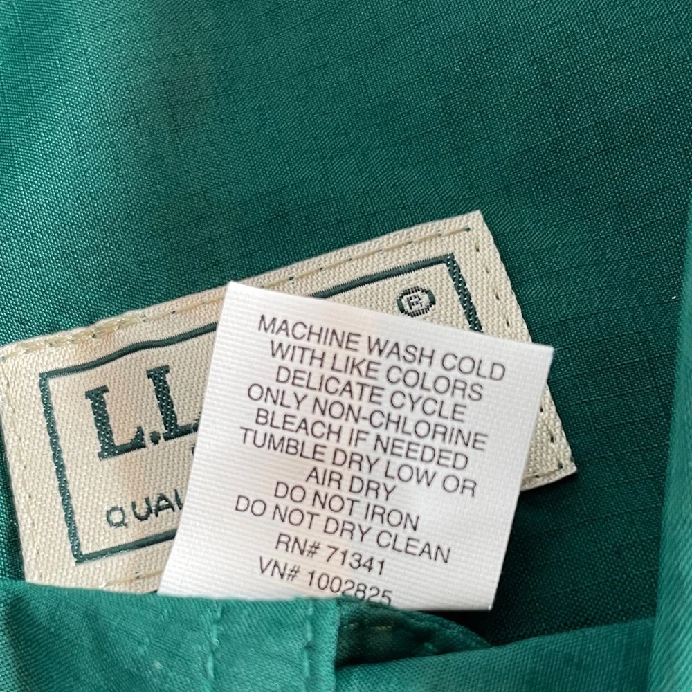 L.L. Bean Vintage Button-Down Long Sleeve Fishing Hiking Shirt - Green Men’s L - Picture 7 of 13